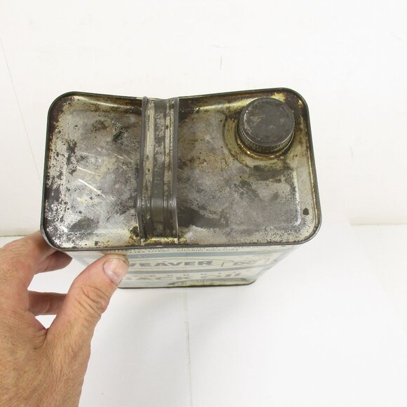 Vintage WEAVER hydraulic Jack Oil Tin Can 1.785 Liters Made in USA - Picture 7 of 8